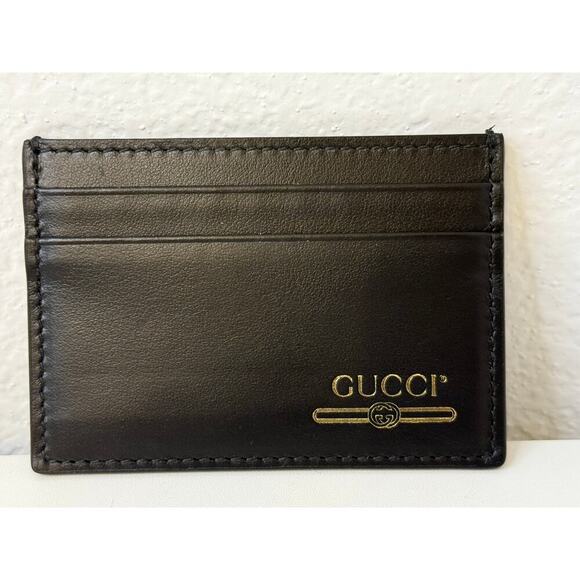GUCCI Black Leather Card Holder, Reg 330, with COA 100% Authenticated NEW - Picture 3 of 4